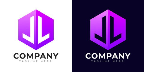 Modern gradient style letter l logo template. L letter design vector with colorful creative hexagon sign.