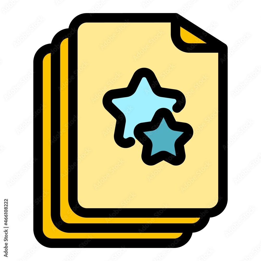 Poster priority documents icon. outline priority documents vector icon color flat isolated