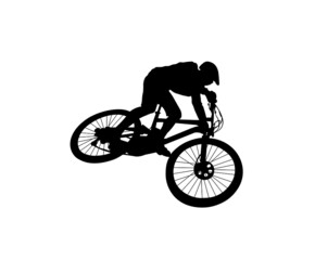 Obraz na płótnie Canvas Mountain Bike Silhouette High Vector