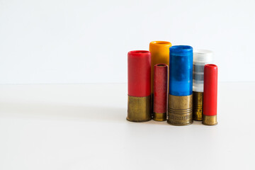 8 and 12 gauge shotgun shells used for hunting