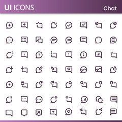 Chat UI icon set for web, App, Print, Pixel Perfect.
