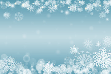 雪の結晶と粉雪のバックグラウンド