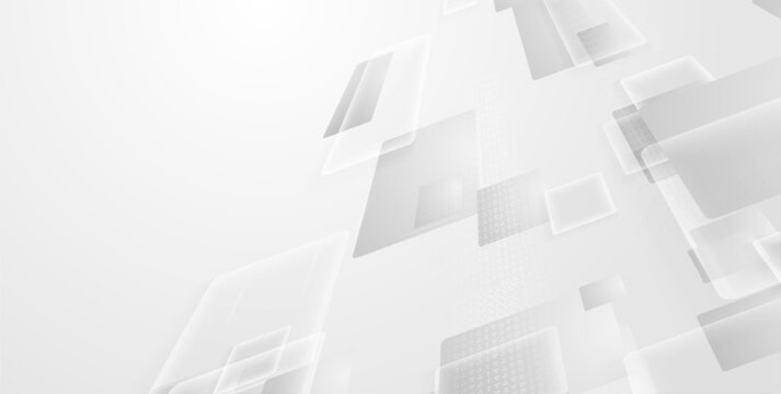 Grey and white technology abstract geometric vector background