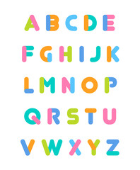 Colorful trendy alphabet vector design.