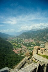 Fototapeta na wymiar panoramic view of the valley as seen from the walls of the Sacra di San Michele