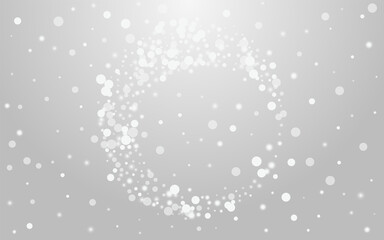 Silver Snowflake Vector Grey Background. Grey