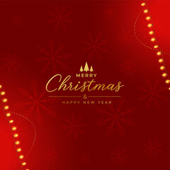 Fototapeta na wymiar red merry christmas background with lights decoration