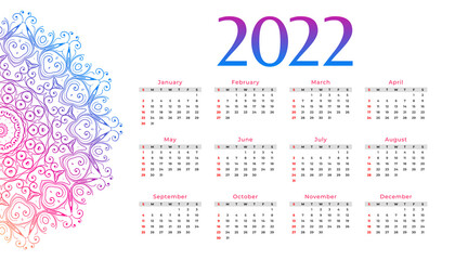 mandala style 2022 new year template design