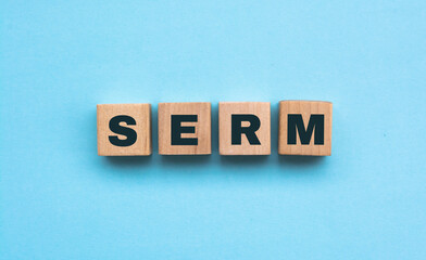 SERM word made with wooden blocks