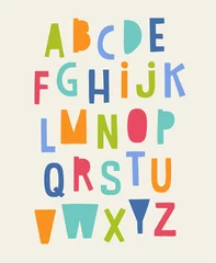 Fotobehang Kleurrijk hand getrokken hoofdletters alfabet vector design. © NTRdesign