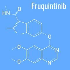 Skeletal formula of Fruquintinib cancer drug molecule.