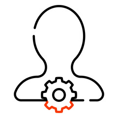 Avatar with gear, icon of user setting