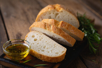 Ciabatta with rosemary and olive oil