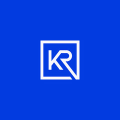KR monogram logo inside square frame.