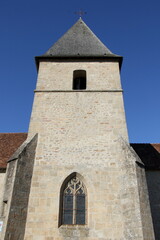 Fototapeta na wymiar The church tower at Crozant, Creuse, France.