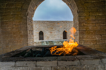 Fire temple in Azerbaijan. Surakhany. Ateshgak. "House of Fire", "Place of Fire". Baku. Azerbaijan.