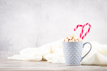 Christmas candy cane cozy background.