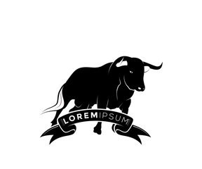 Obraz premium bull animal logo design icon silhouette
