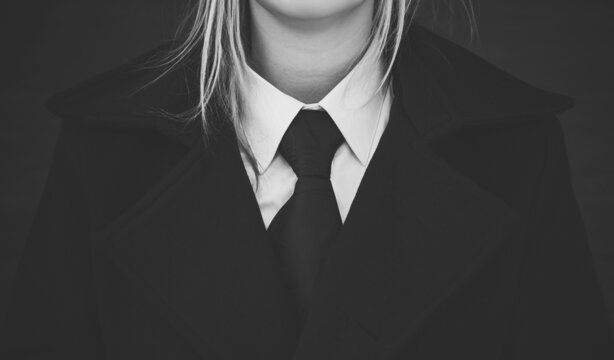 Androgyny concept, details of suit. Transgender, gender indication  - Powered by Adobe