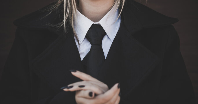 Androgyny concept, details of suit. Transgender, gender indication 