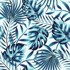fashionable rainforest tropical seamless pattern plants foliage for shirt cloth or print texture textile. tropical background. vector design. Exotic tropics. Summer wallpaper design 