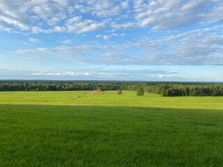 field and blue sky