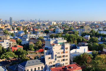 Fototapeta premium Bucharest Aerial View in the morning light