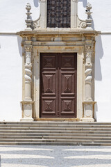 detail of the Church of the Third Order of Nossa Senhora do Monte do Carmo, Our Lady of Mount Carmel in Faro, Algarve, portugal