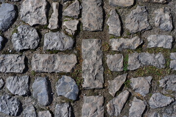 Rock texture of an old sidewalk