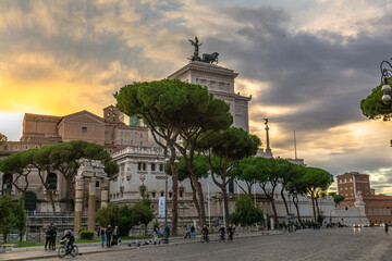 Roma: il Campidoglio, sede del Comune di Roma e l’Altare della Patria affacciato su Piazza Venezia