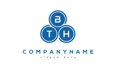 Obraz na płótnie Canvas BTH three letters creative circle logo design with blue