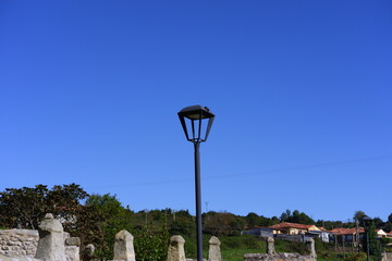Modern street light with blue sky