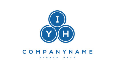 Fototapeta na wymiar IYH three letters creative circle logo design with blue