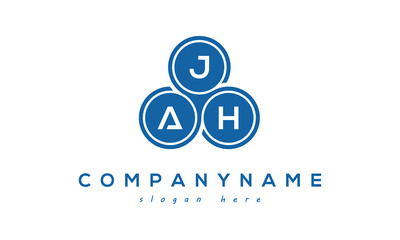 Fototapeta na wymiar JAH three letters creative circle logo design with blue