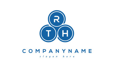 Fototapeta na wymiar RTH three letters creative circle logo design with blue