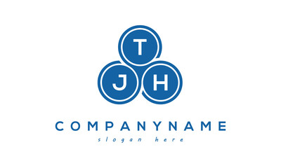Fototapeta na wymiar TJH three letters creative circle logo design with blue
