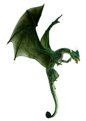 Naklejka premium 3D Rendering Fairy Tale Dragon on White