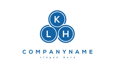 Fototapeta na wymiar KLH three letters creative circle logo design with blue