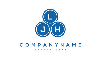 Fototapeta na wymiar LJH three letters creative circle logo design with blue