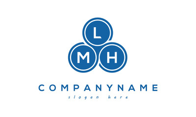 Fototapeta na wymiar LMH three letters creative circle logo design with blue