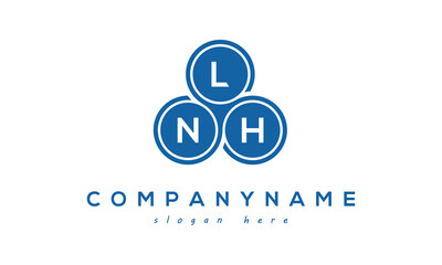 Fototapeta na wymiar LNH three letters creative circle logo design with blue