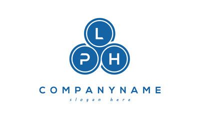 Fototapeta na wymiar LPH three letters creative circle logo design with blue