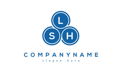 Fototapeta na wymiar LSH three letters creative circle logo design with blue