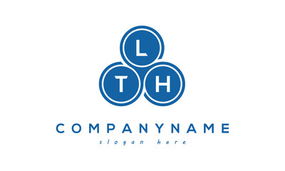 Fototapeta na wymiar LTH three letters creative circle logo design with blue
