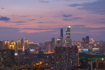 Fototapeta premium Wuhan city skyline scenery in Hubei, China