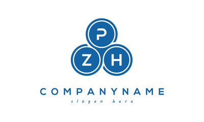 Obraz na płótnie Canvas PZH three letters creative circle logo design with blue
