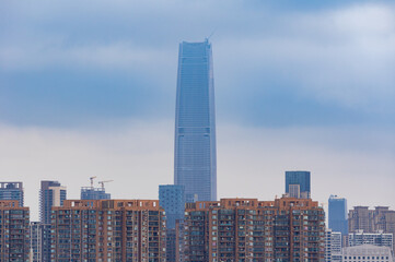 Wuhan city skyline scenery in Hubei, China