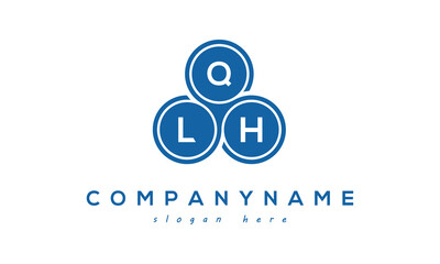 Fototapeta na wymiar QLH three letters creative circle logo design with blue
