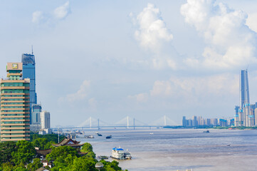 Wuhan city skyline scenery in Hubei, China