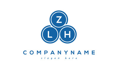 Fototapeta na wymiar ZLH three letters creative circle logo design with blue